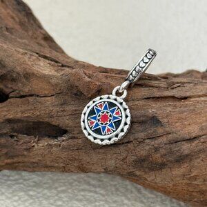 Pandora Faith Lancastex Flag S925 Silver Dangle Charm